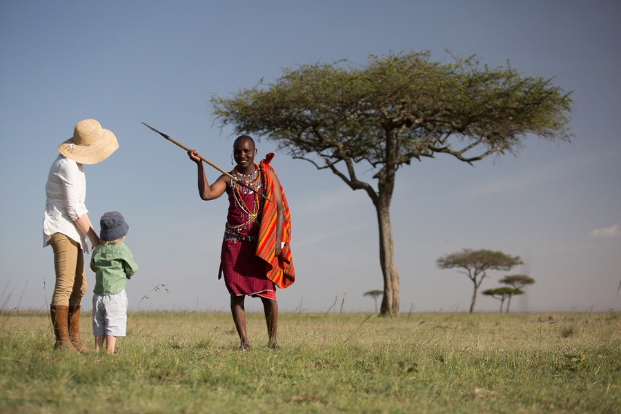 Spear throwing lessons, Masai Mara.