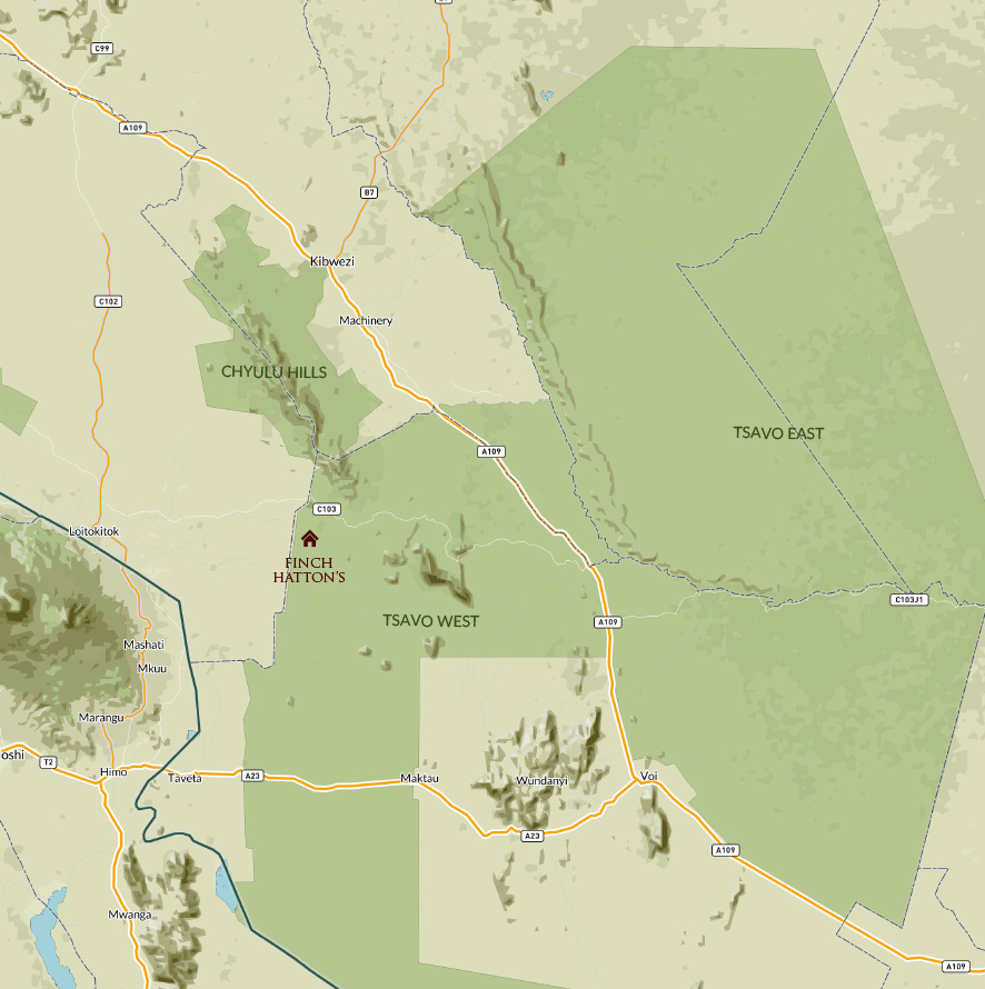 Tsavo West map
