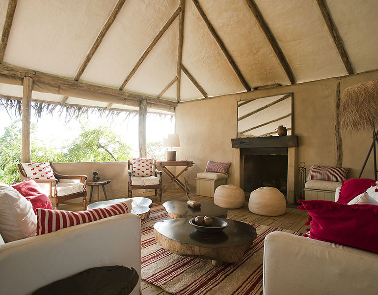Lamai Serengeti Guest Sitting Area Fireplace