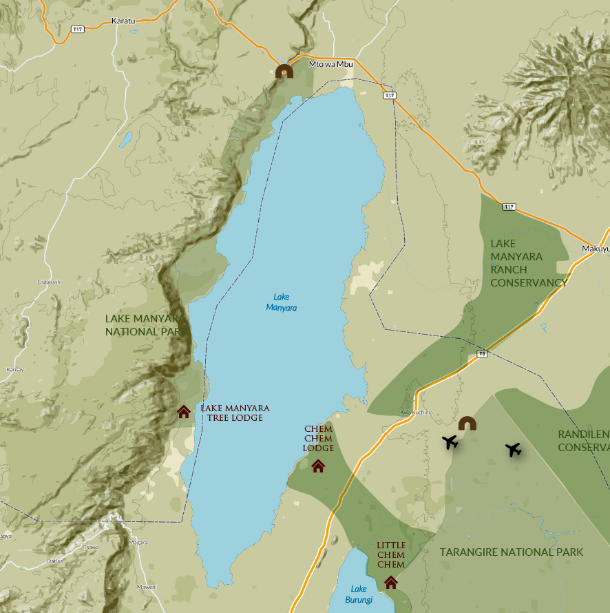 Lake Manyara National Park map