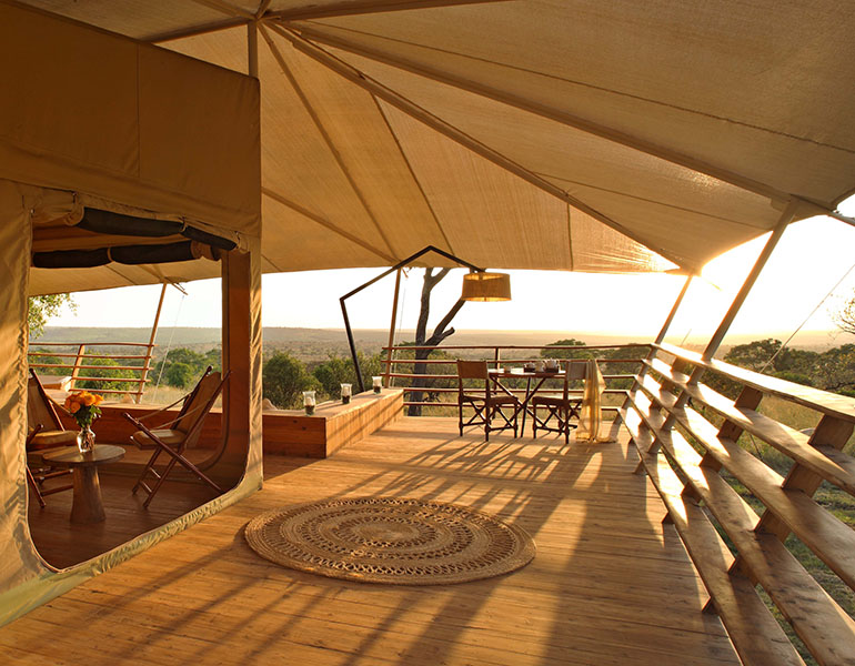 Serengeti Bushtops Guest Tent Deck Dusk