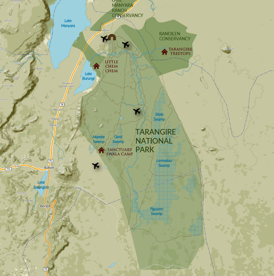 Tarangire National Park map