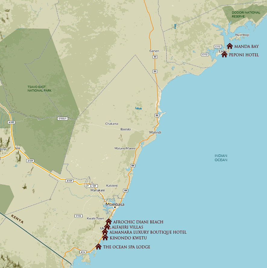 Kenya Coast map